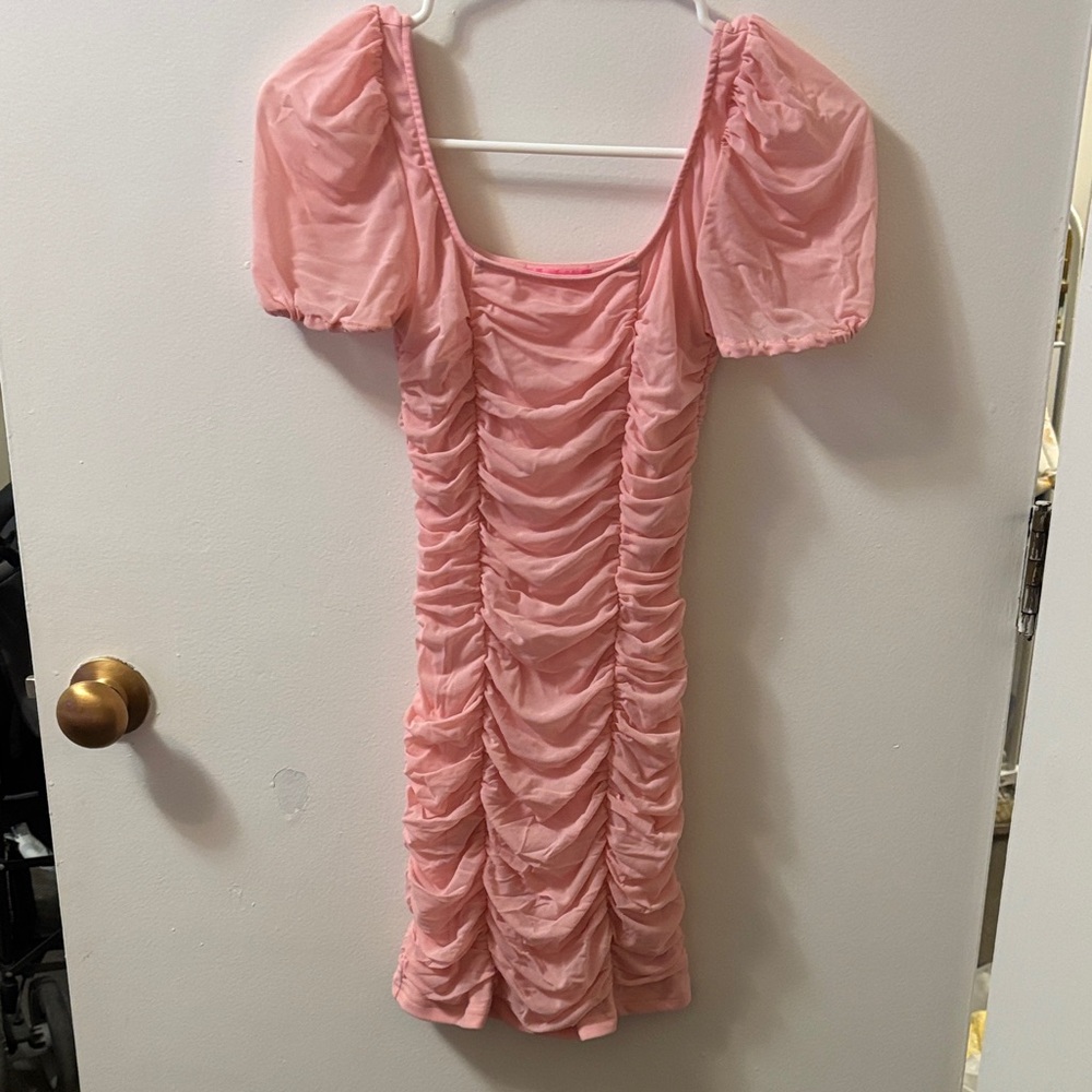 Sugar Thrillz Pink Mesh Detail Dress